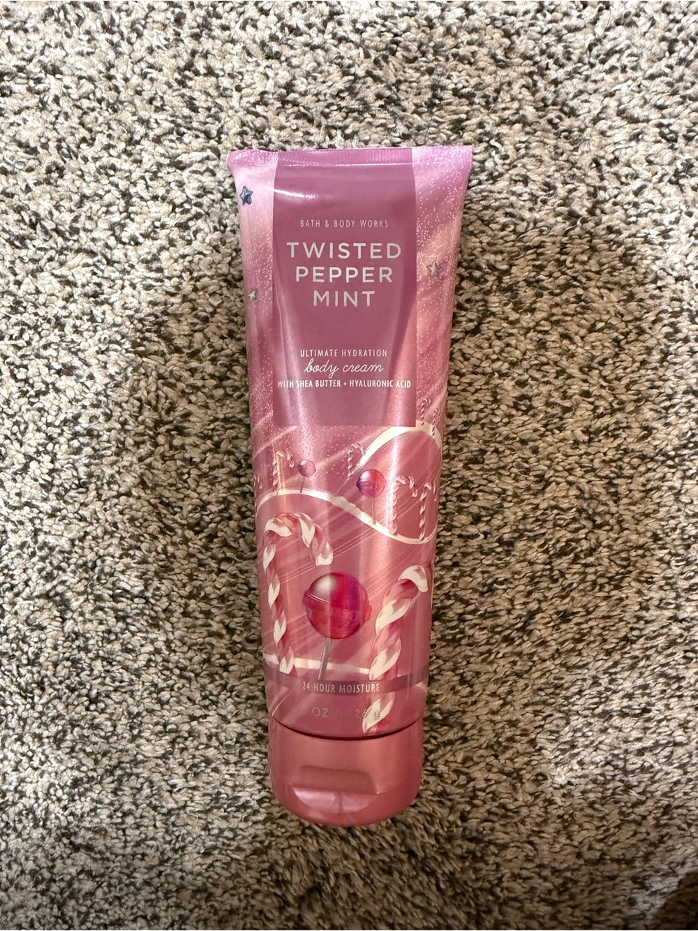 Bath & Body Works Twisted Peppermint Body Cream - Shimmery Rose Pink